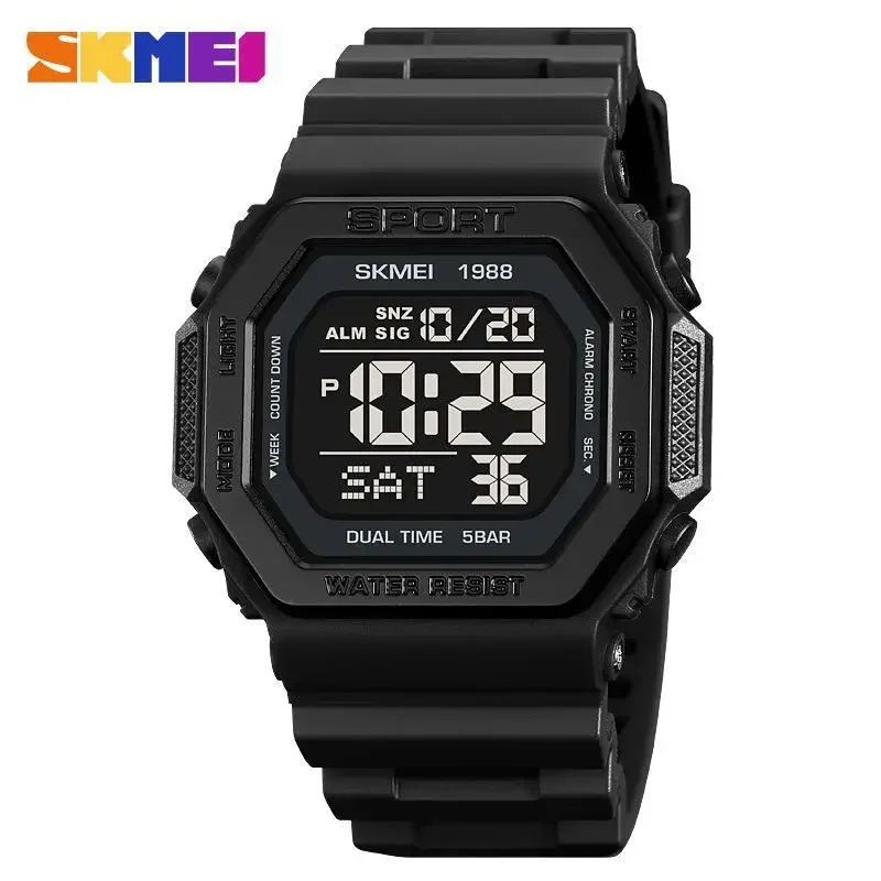 Digital Timer Countdown - Skmei 1988 Herren-Militär-Countdown-Uhr, Timer-Uhr, 5 Bar,