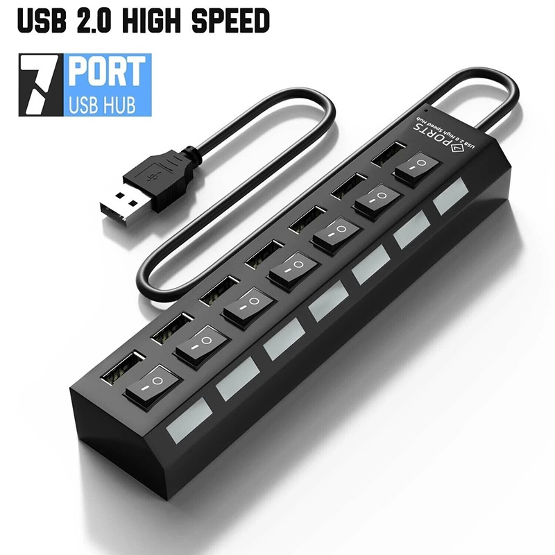 Multi Port Usb Hub - 7-in-1 USB 3.0 Hub Multi-USB-Splitter-Hub USB-Stromadapter