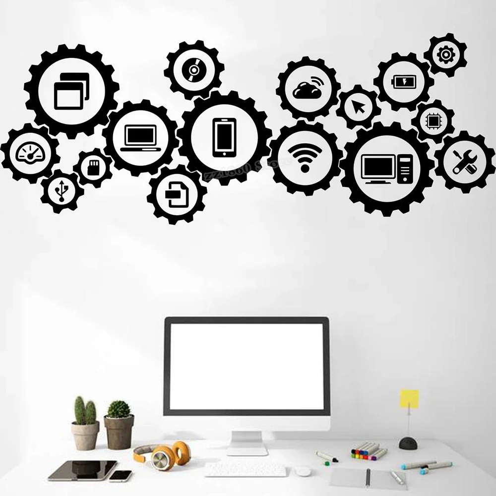 Information Technology Officer - Technologie Wand Aufkleber Social Media Informationen