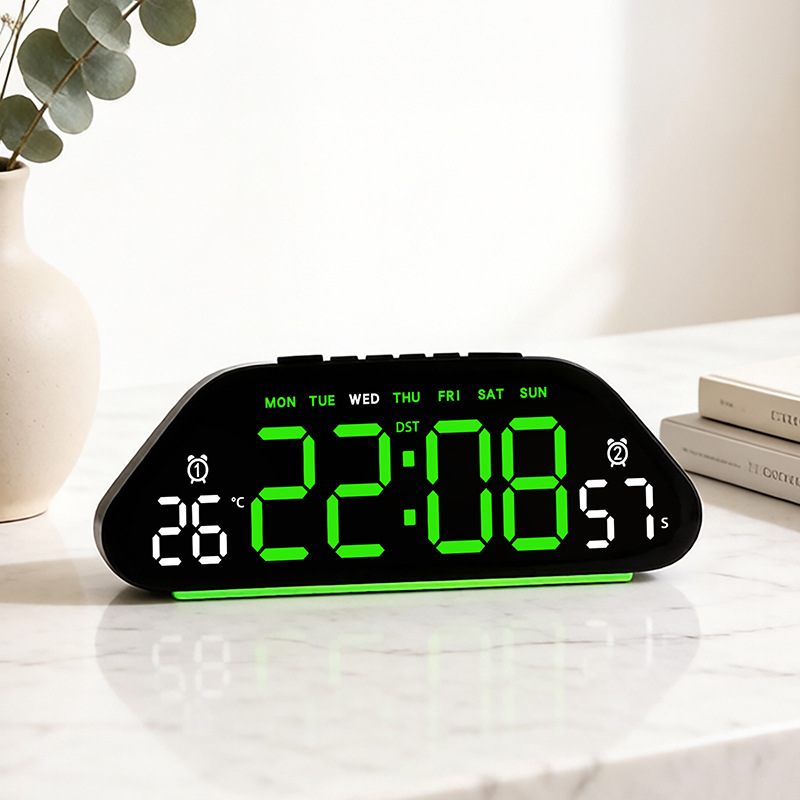 Digital Timer Countdown - LED Digitaler Wecker mit Temperatur-, Wochen-