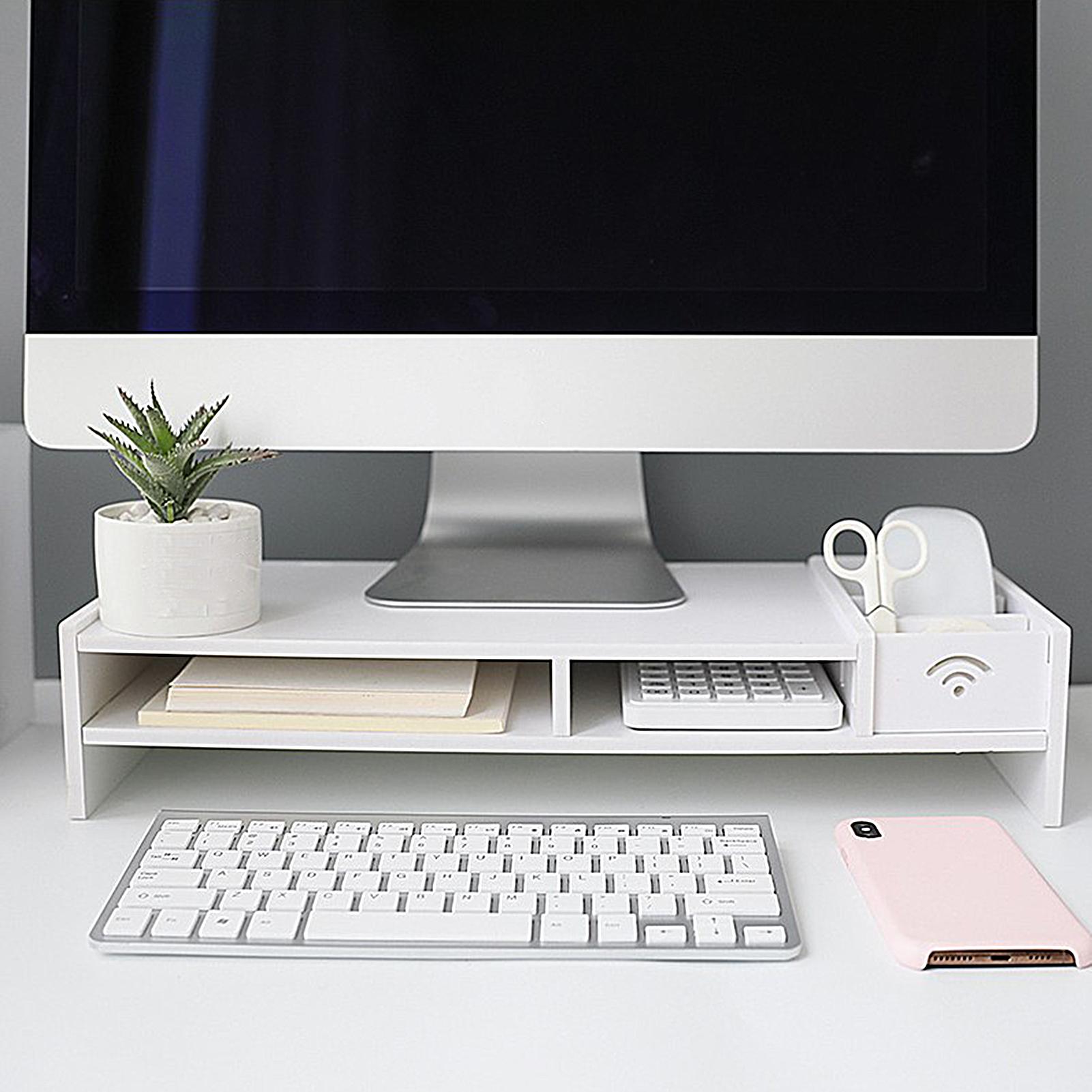 Document Holder Monitor - Office Organization Monitor Riser 3-stufiges Schreibtisch-Organizer-Regal