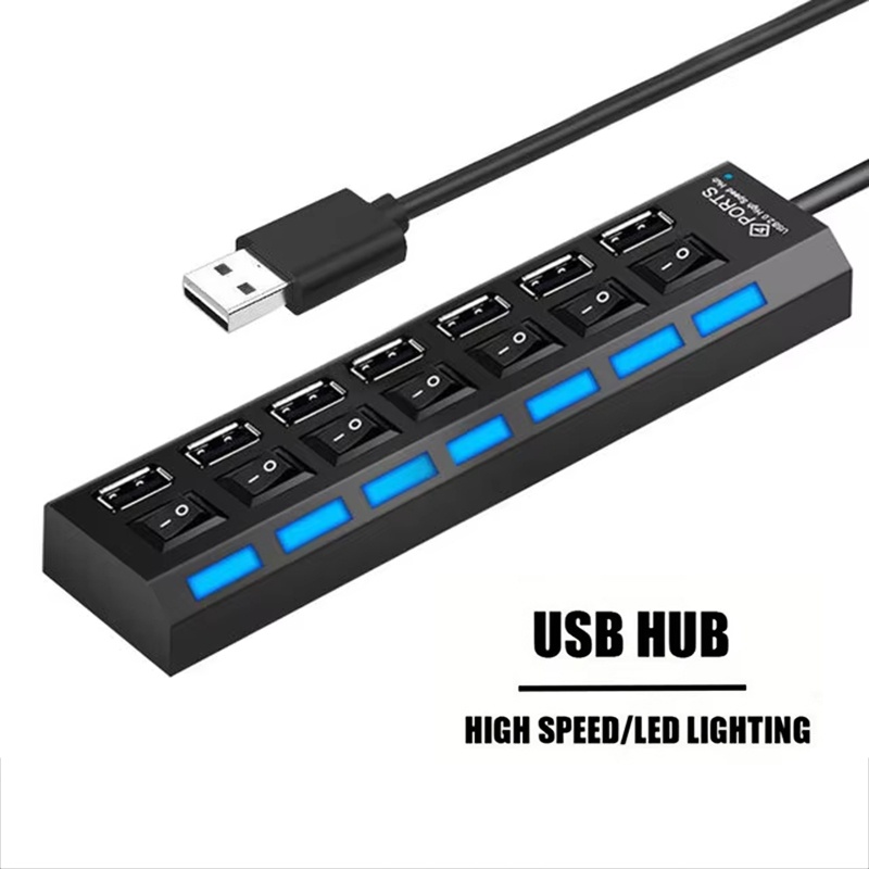 Multi Port Usb Hub - 7-Port-USB-2.0-Hub-Splitter für Laptop-Computerzubehör, Multi-Port-Hochgeschwindigkeits-Datenübertragung, Büro- und