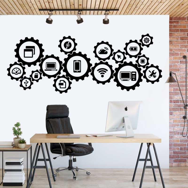 Information Technology Officer - Tech Technology Social Media Wandaufkleber, Informationstechnologie,