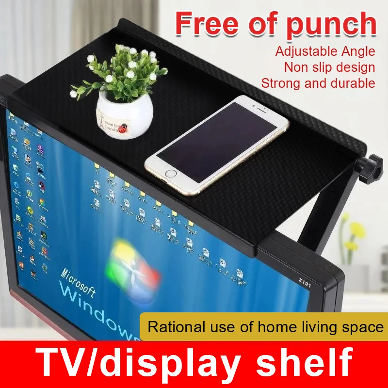 Document Holder Monitor - TV-Bildschirm Aufbewahrungsregal, Verstellbares Monitor-Aufbewahrungsregal, Computer-Desktop-Displayständer, TV-Router-Aufbewahrungsregal,