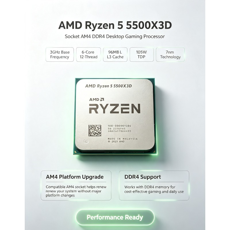 AMD Ryzen 5 5500X3D Gaming-CPU – Amd Cpu Ryzen 5 Bewertung und Preis