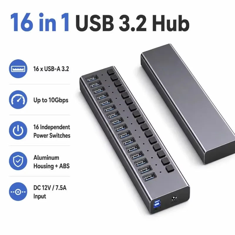 AP01 für 16-Port USB 3.2 Gen2  – Multi Port Usb Hub Bewertung und Preis