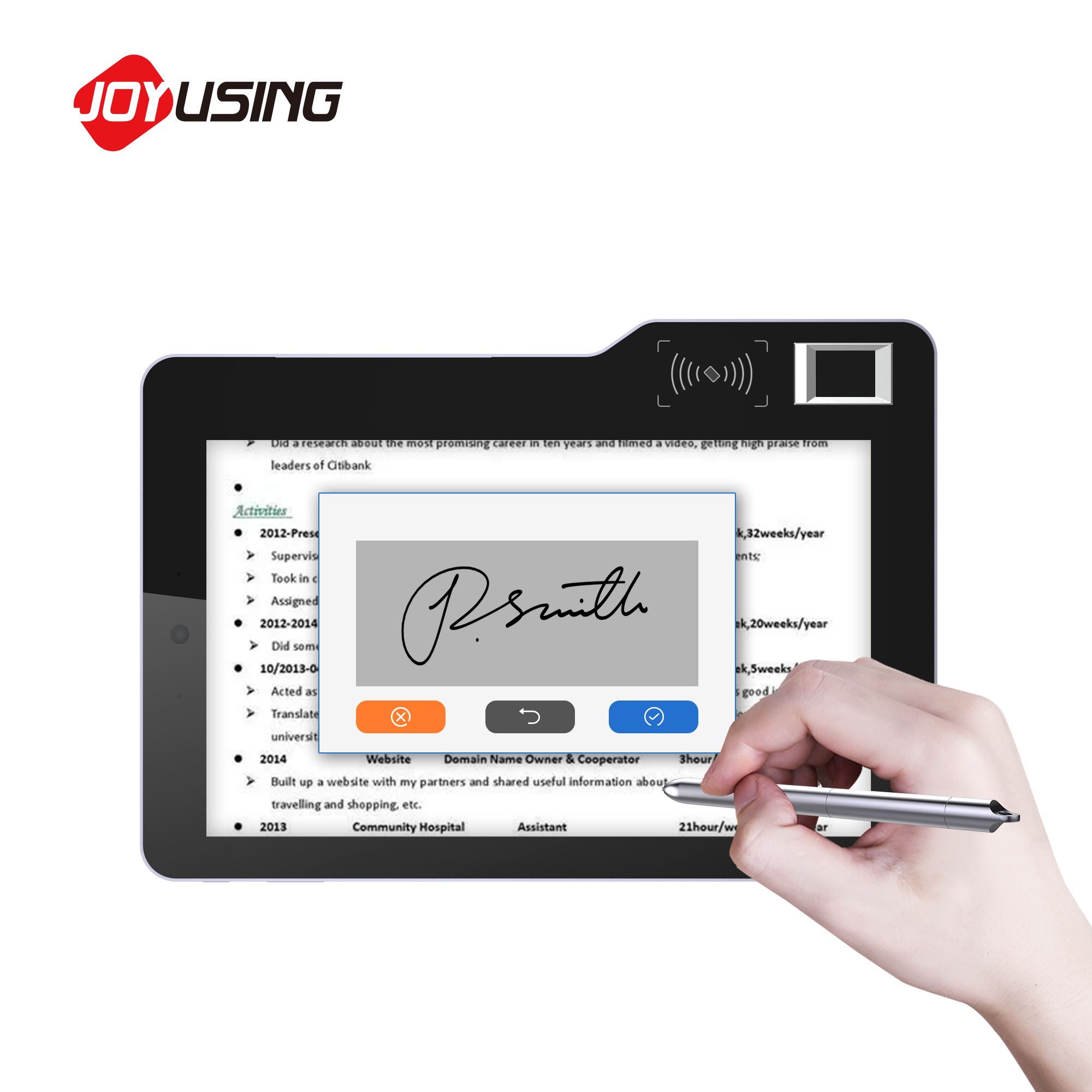 Mobiles Biometrisches Android- – Digital Signature Pad Bewertung und Preis