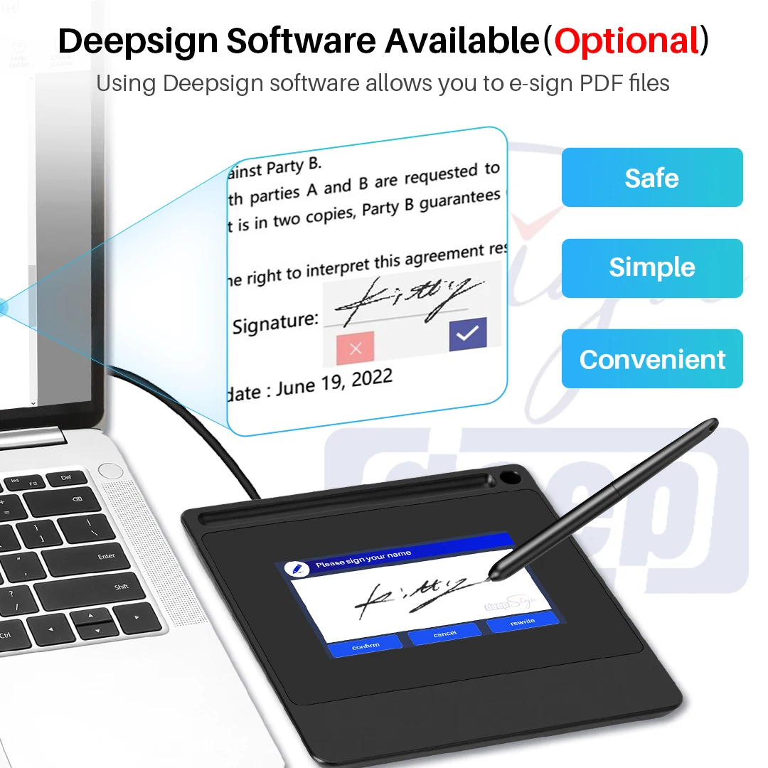 DS510 5-Zoll-Signaturblock mit – Digital Signature Pad Bewertung und Preis