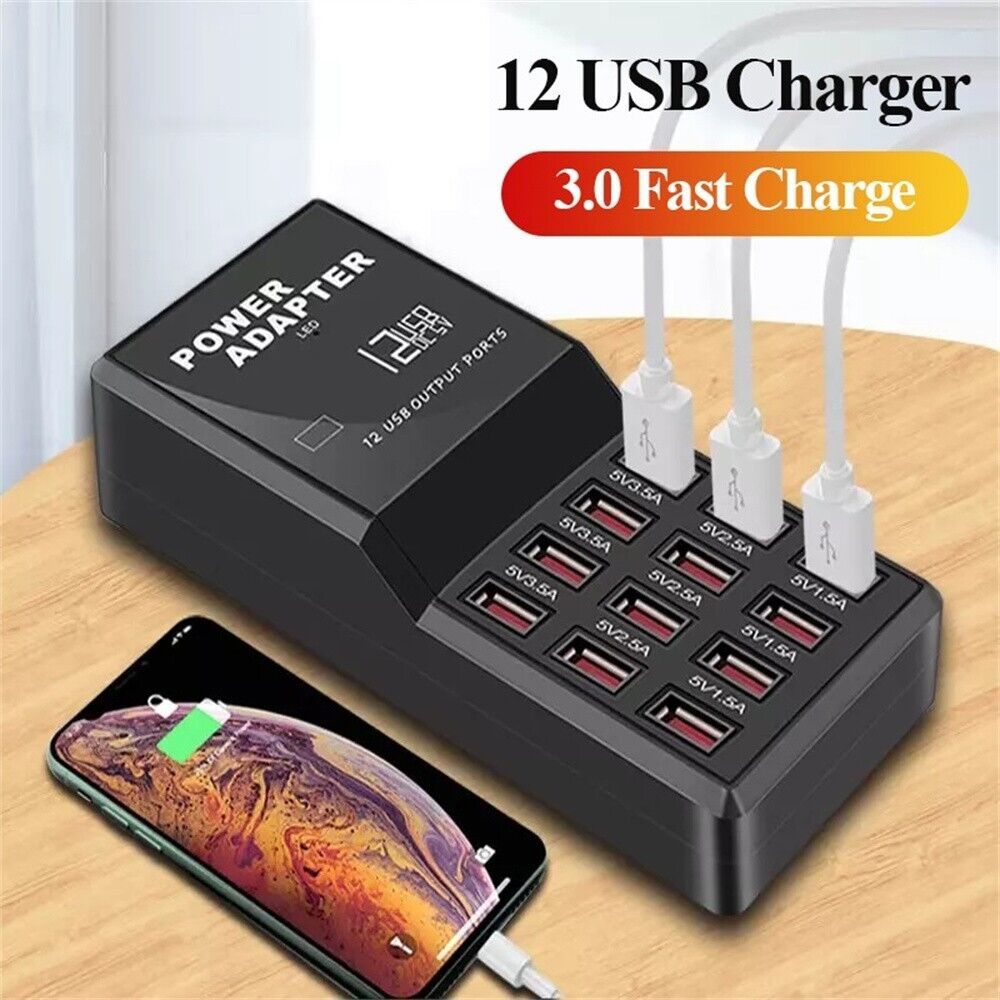 Multi 12-Port USB-Ladestation  – Multi Port Usb Hub Bewertung und Preis